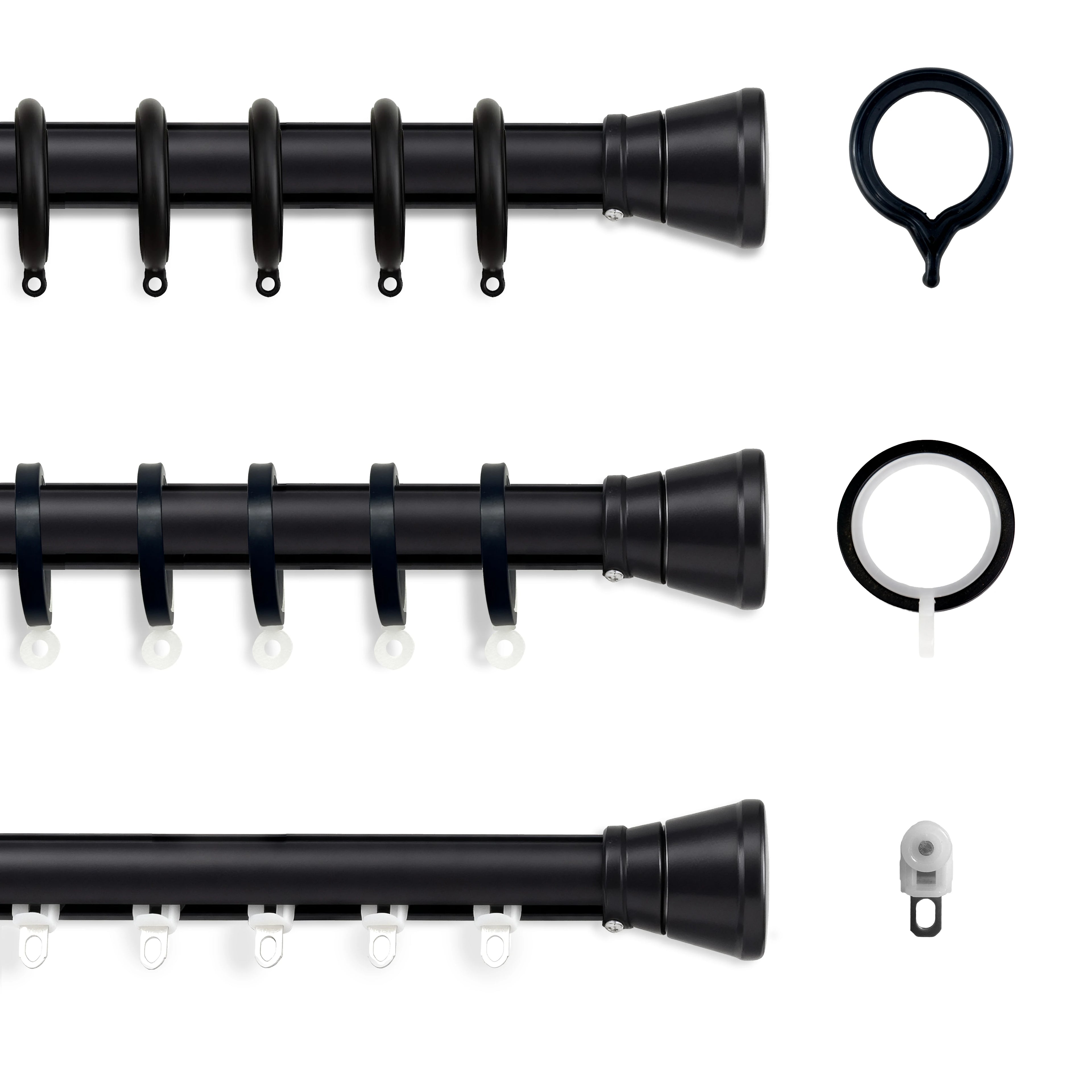 three kinds of black ring options
