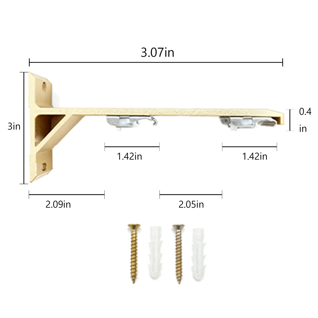 Tagore custom curtain rod gold accessories (horizontal view)