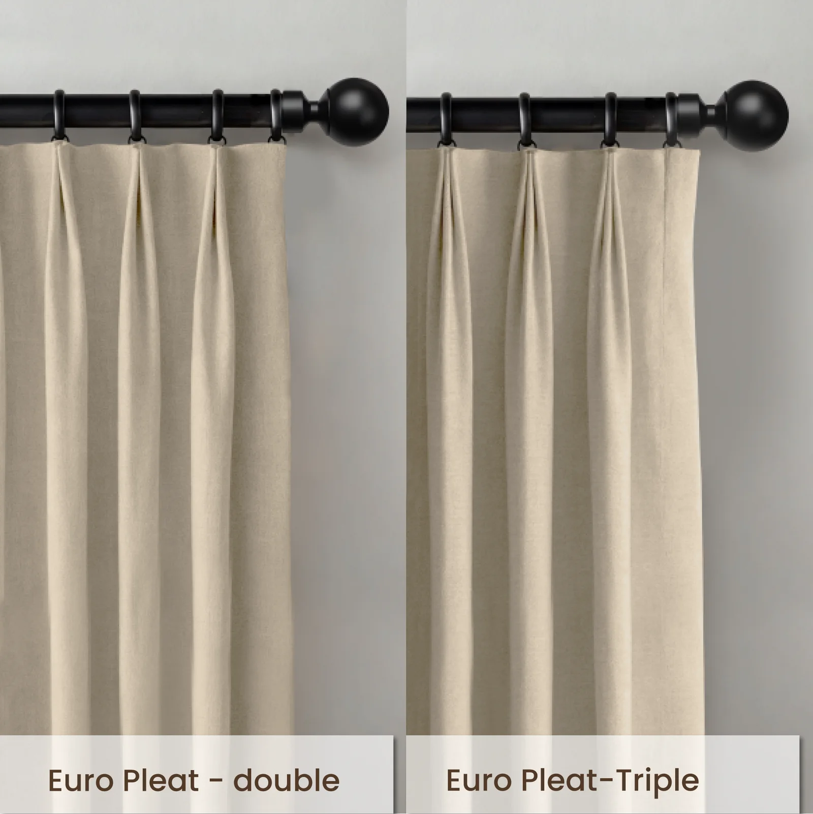 Two kinds of Euro Pleats