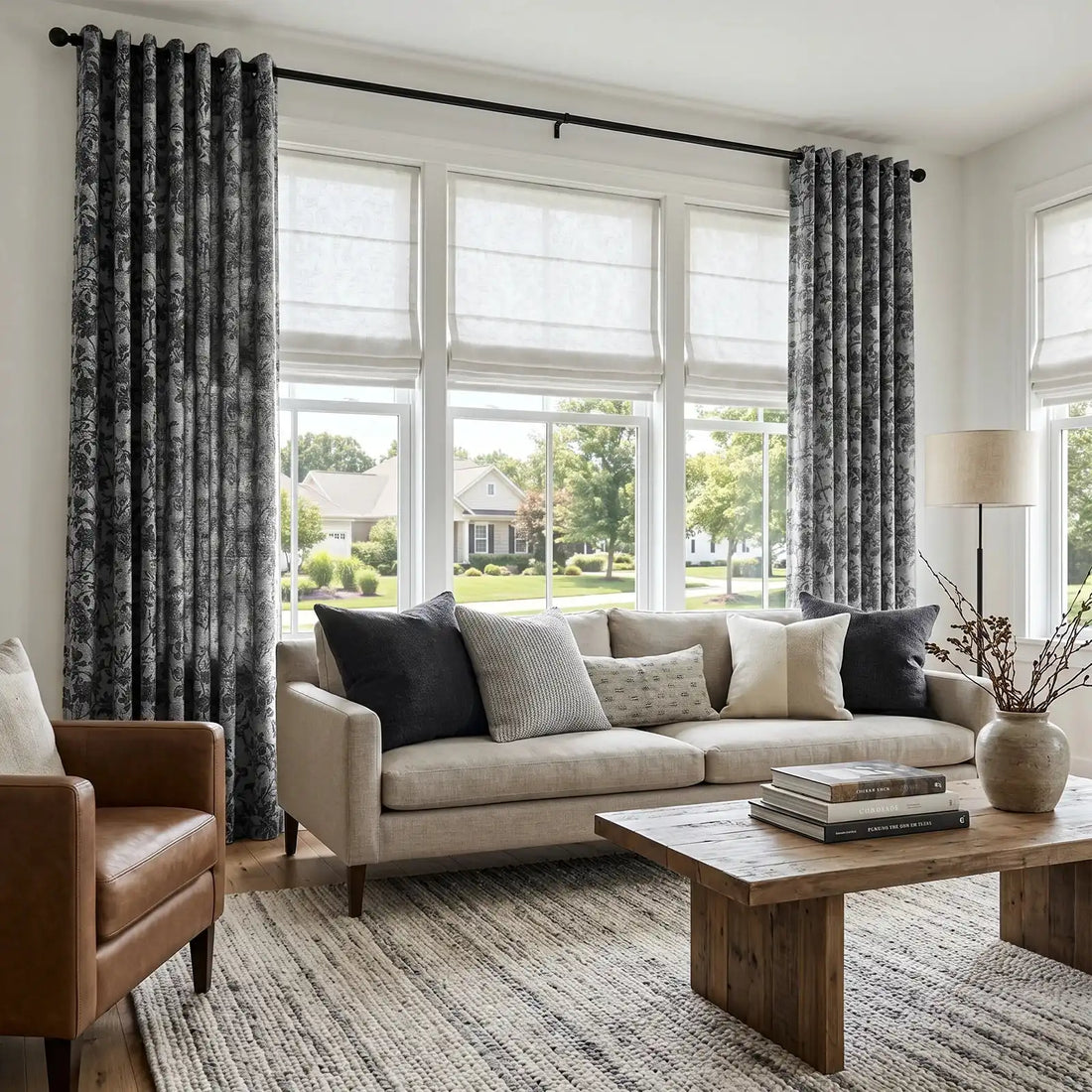Winslow Floral Jacquard  Curtains