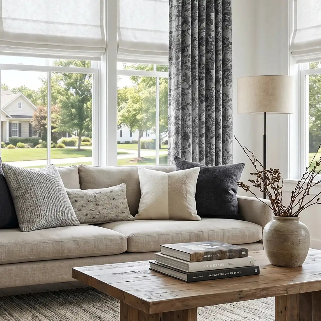 Winslow Floral Jacquard  Curtains