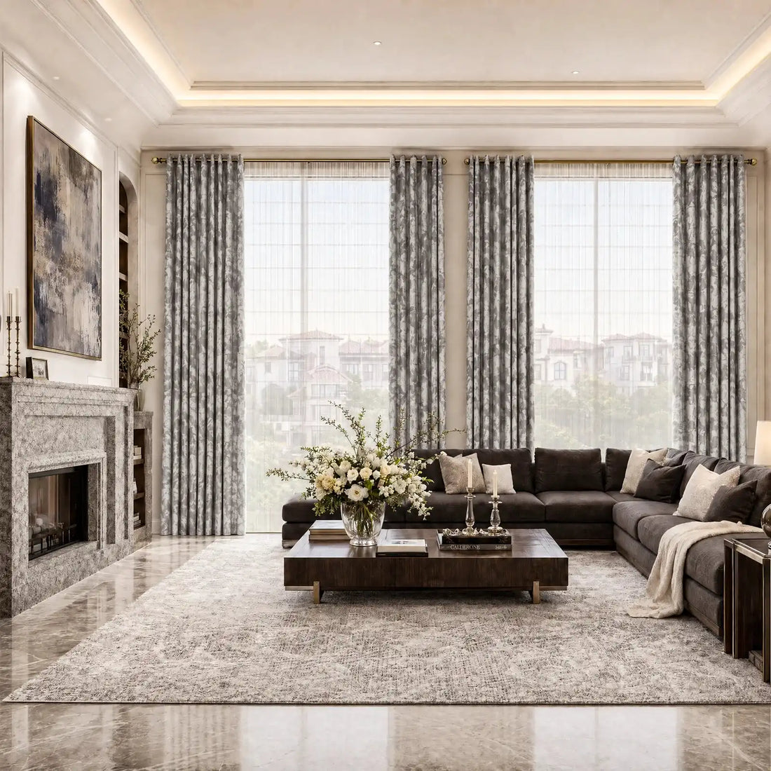 Winslow Floral Jacquard  Curtains