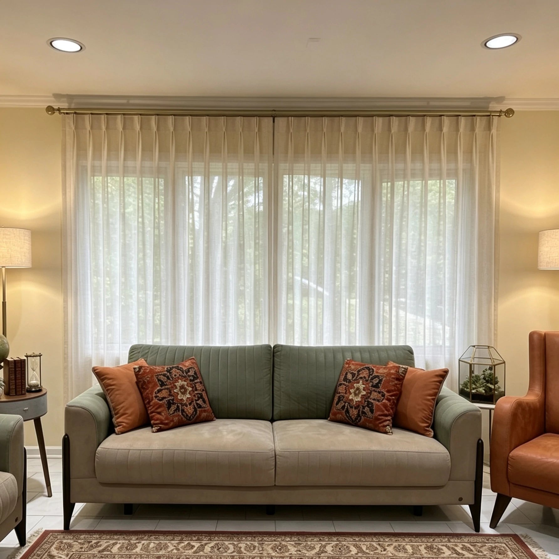 Blair Striped Semi Sheer Curtains