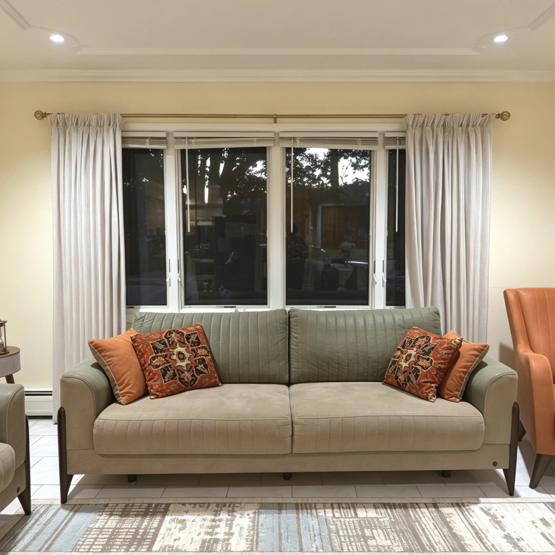 Blair Striped Semi Sheer Curtains