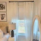Fern Extra Long & Wide Cotton Semi-Sheer Curtains (Front View Installed)
