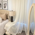 Fern Extra Long & Wide Cotton Semi Sheer Curtains - Physical Display