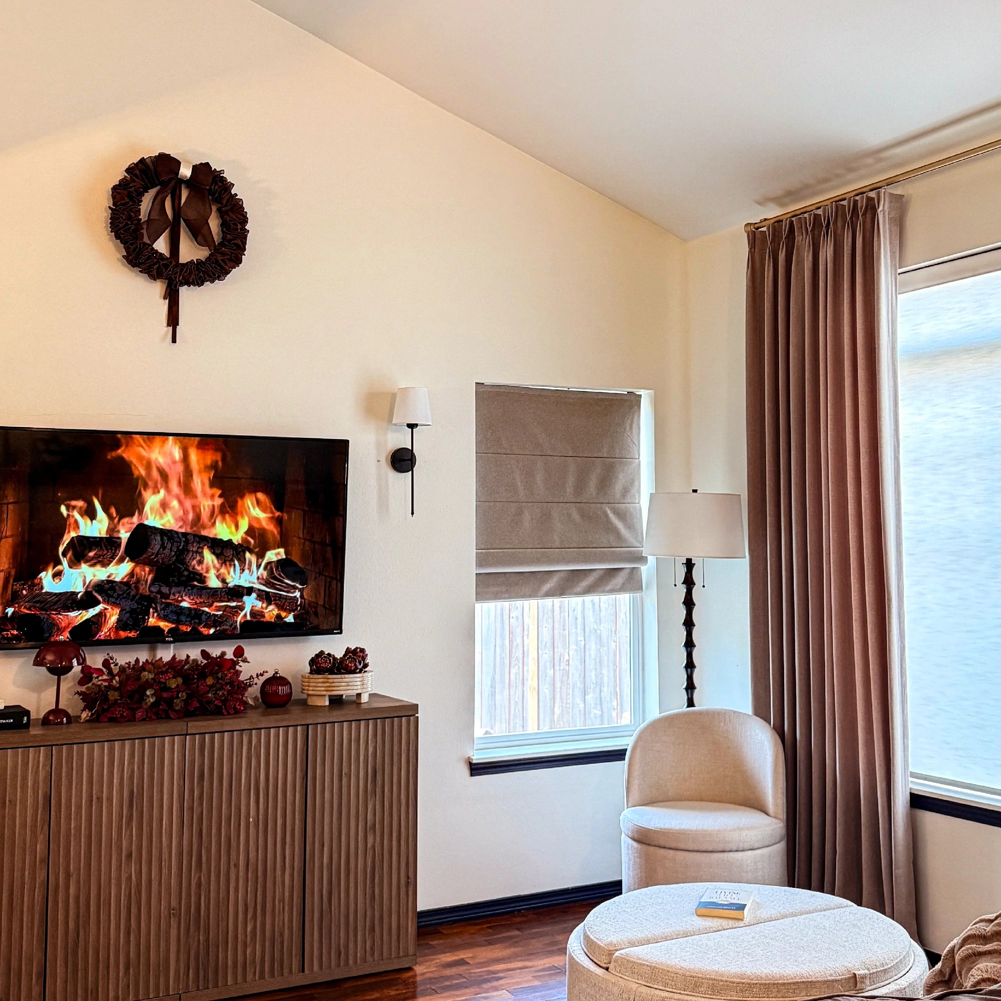 Orion Linen Look 100% Blackout Roman Shades
