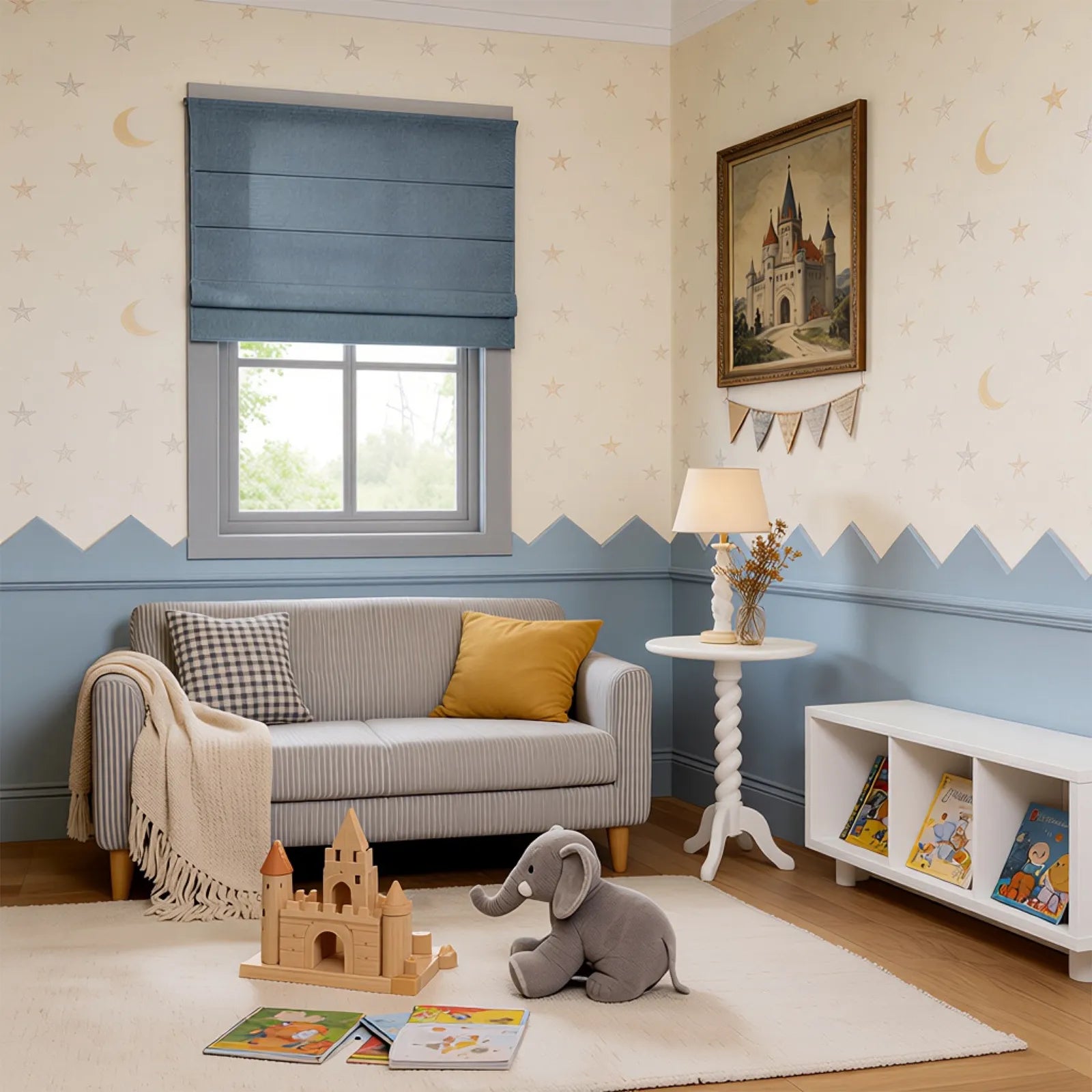 Jasper Dotted Linen Blend Roman Shades