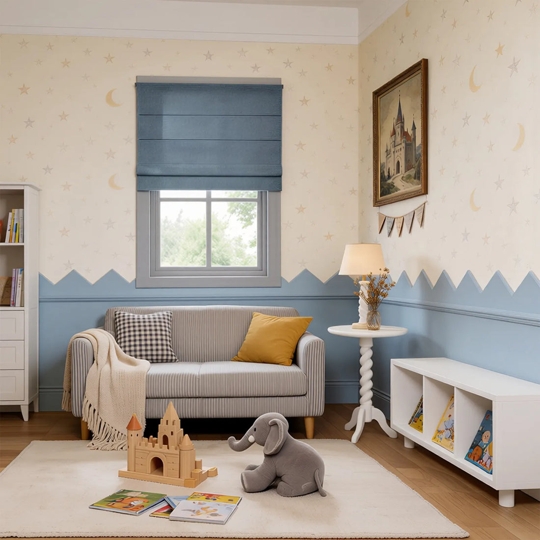 Jasper Dotted Linen Blend Roman Shades