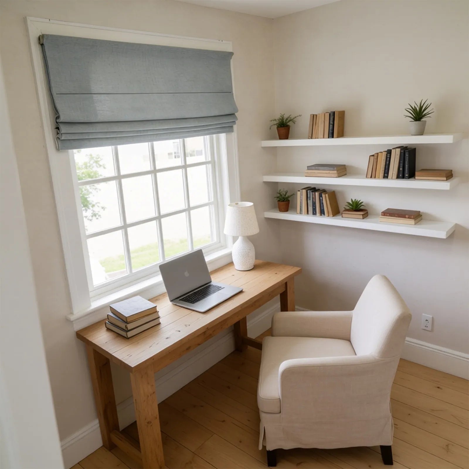 Jasper Dotted Linen Blend Roman Shades