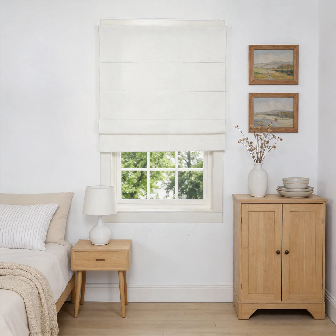 Jasper Dotted Linen Blend Roman Shades