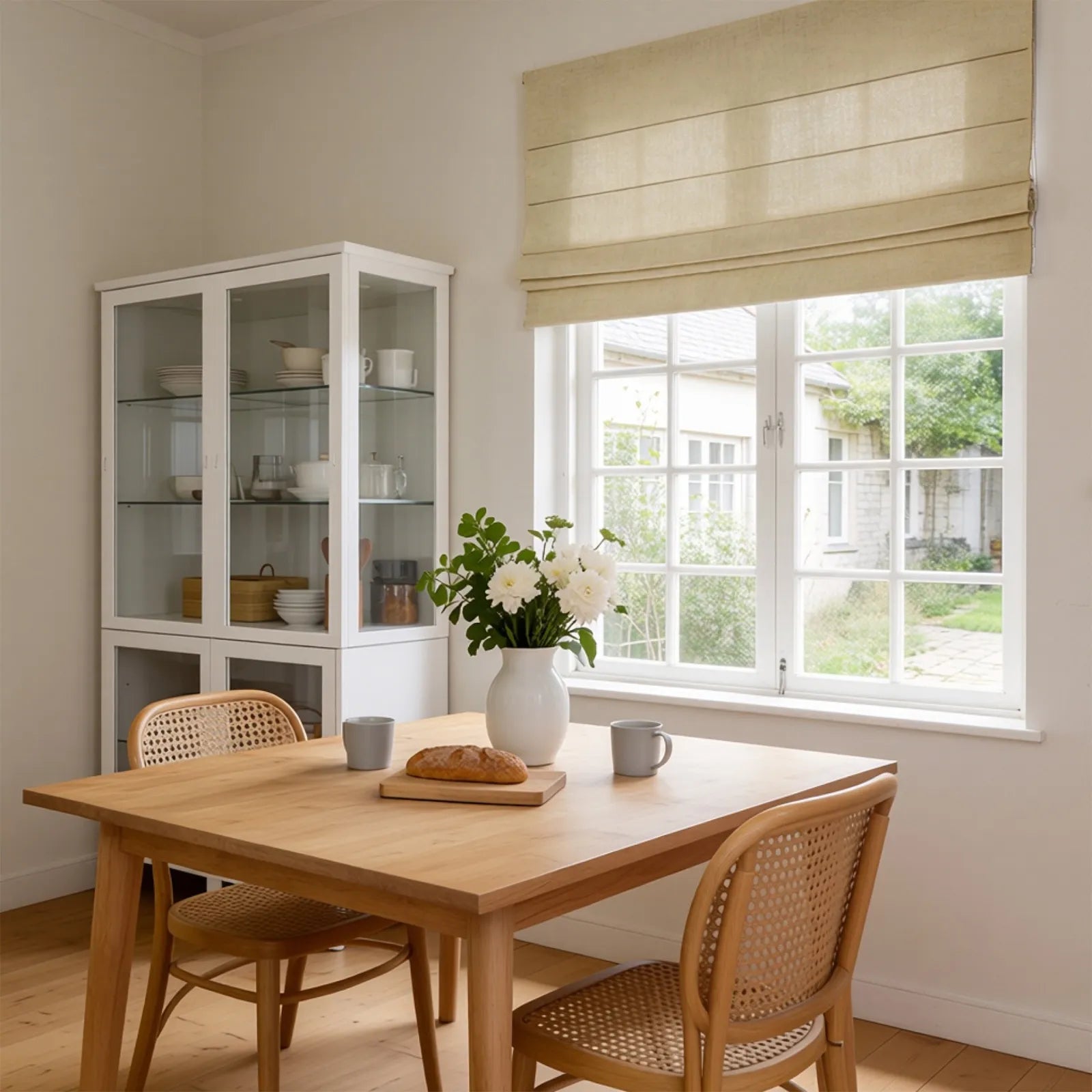 Jasper Dotted Linen Blend Roman Shades