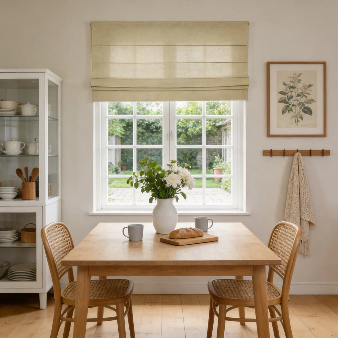 Jasper Dotted Linen Blend Roman Shades