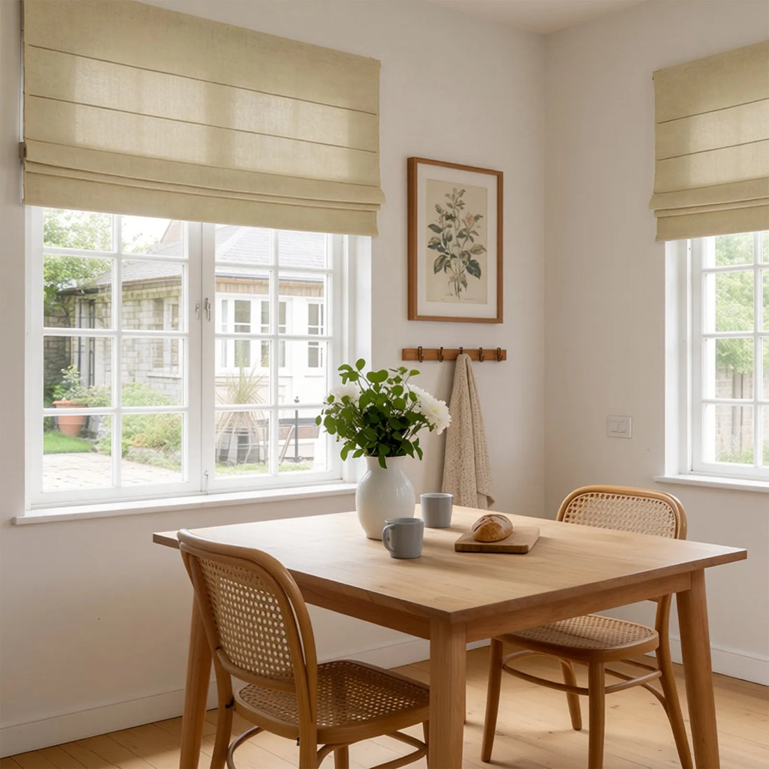 Jasper Dotted Linen Blend Roman Shades
