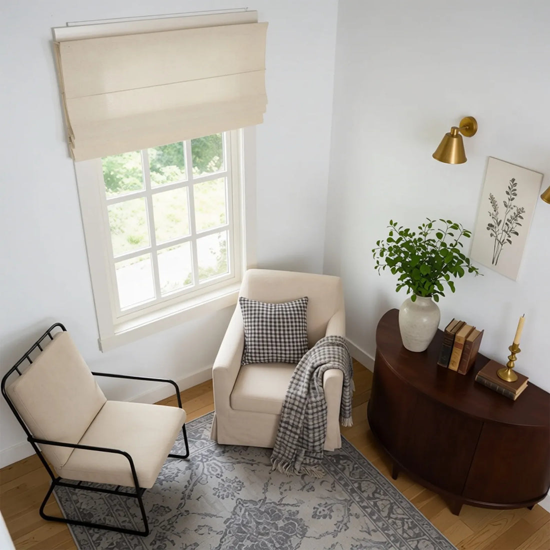 Jasper Dotted Linen Blend Roman Shades