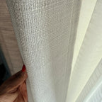 Close up of the premium slub textured weave on Light Gray John Linen Texture Cotton Curtains