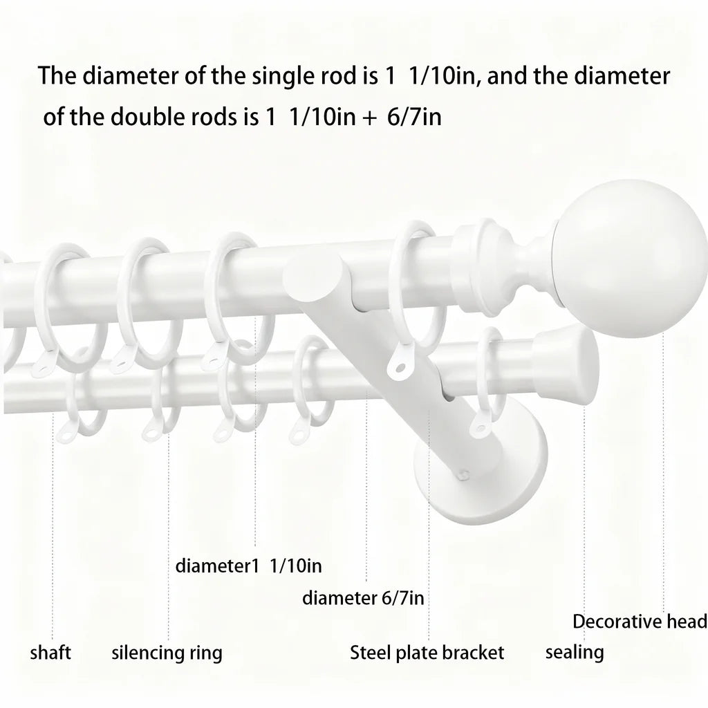 Meile Custom Curtain Rod | Made for Extra Wide Windows