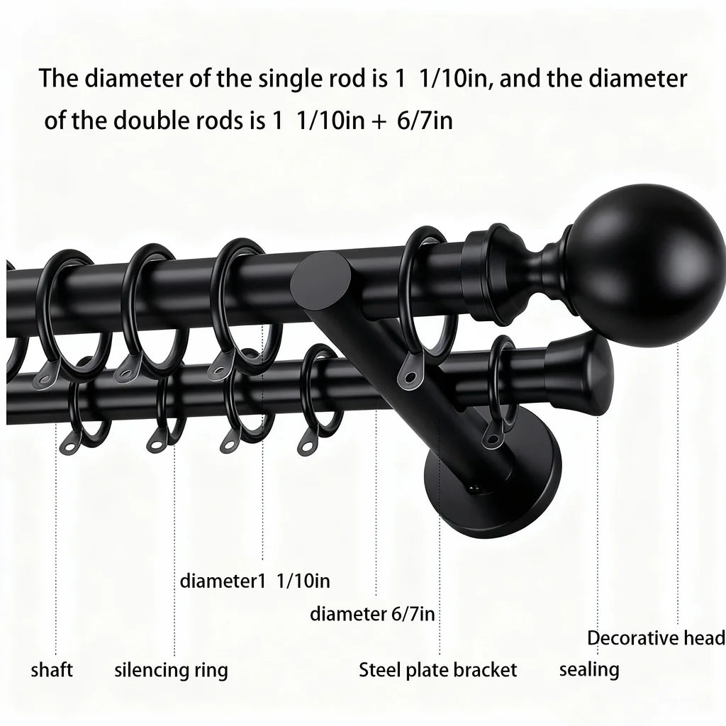 Meile Custom Curtain Rod | Made for Extra Wide Windows