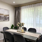 White Lisa Semi Sheer Curtains offering a soft and serene backdrop for upscale home interior styling