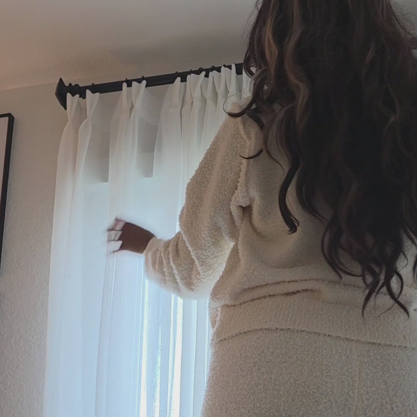 Fern Extra Long & Wide Cotton Semi Sheer Curtains Installation Demonstration