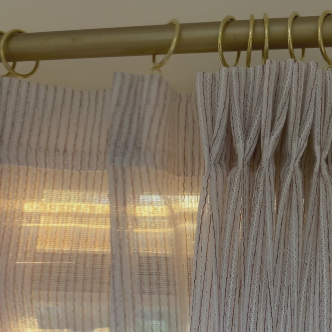 Blair Striped Semi Sheer Curtains