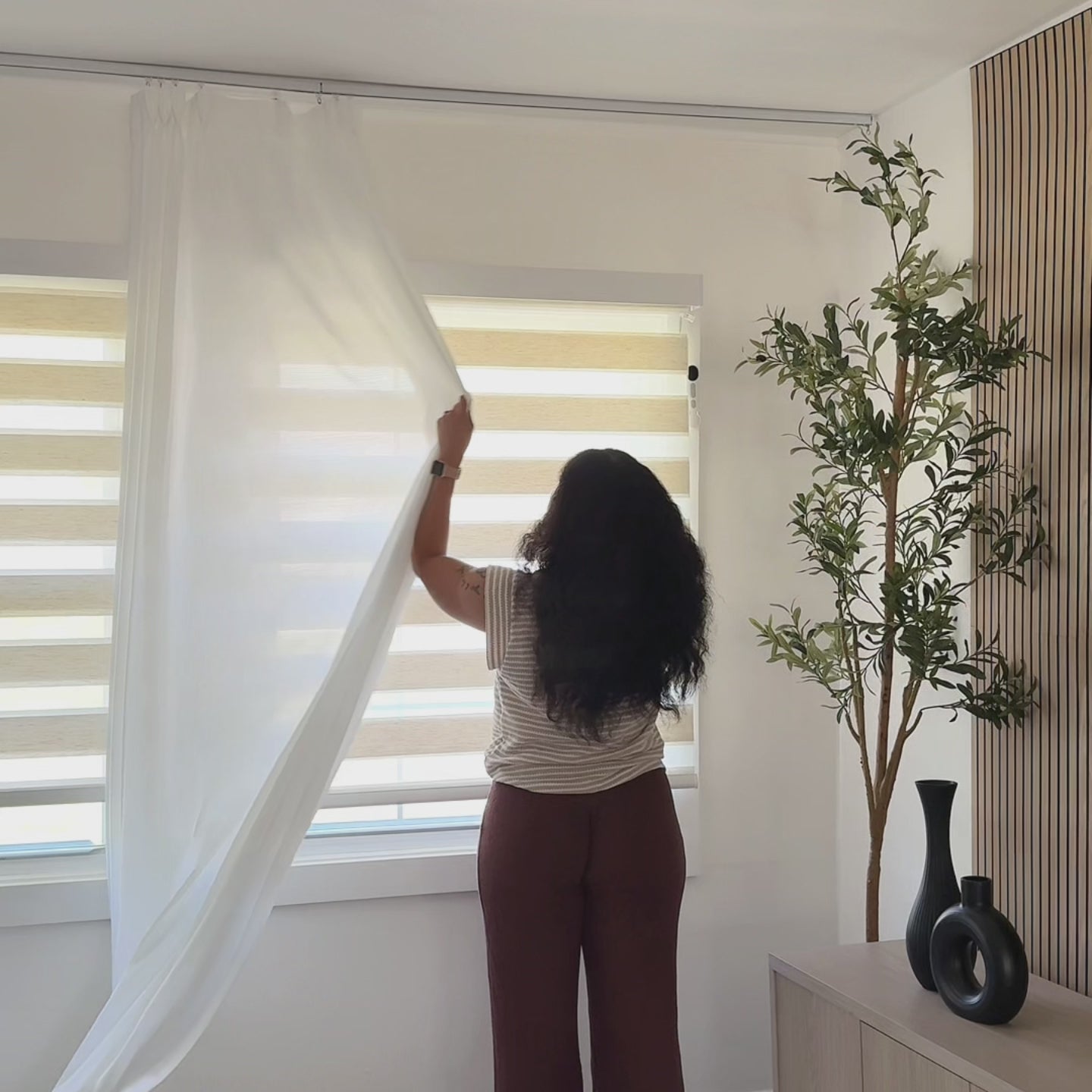 Alice Extra Long & Wide Semi Sheer Curtains Video Display