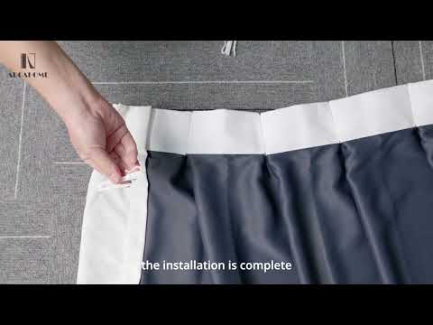 Heavy duty Black Bieber Custom Curtain Rod set setup guide and final drapery presentation