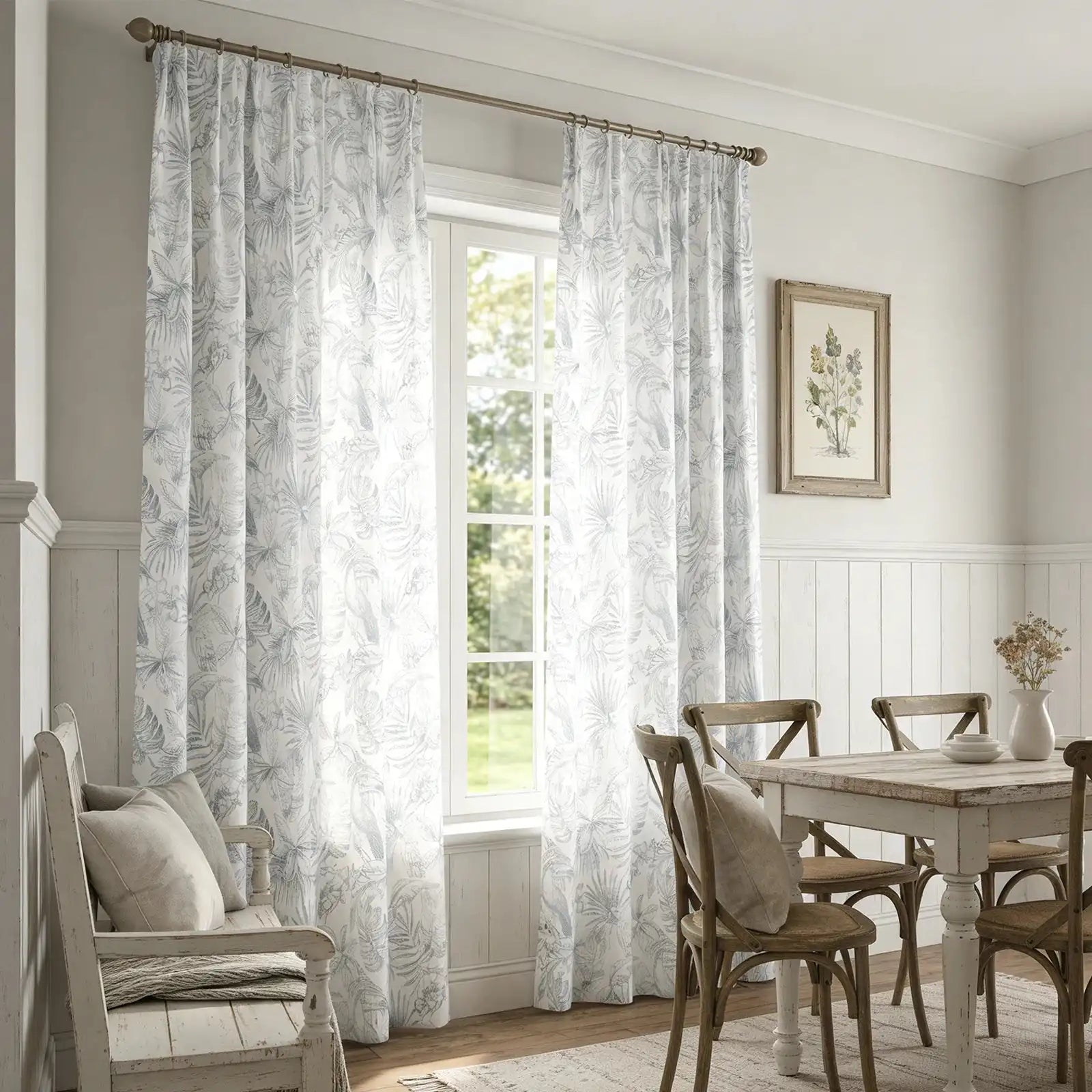 Remy Printed Bird Pattern Curtains