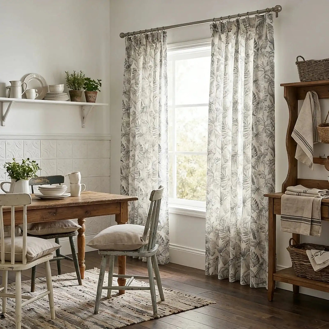 Remy Printed Bird Pattern Curtains