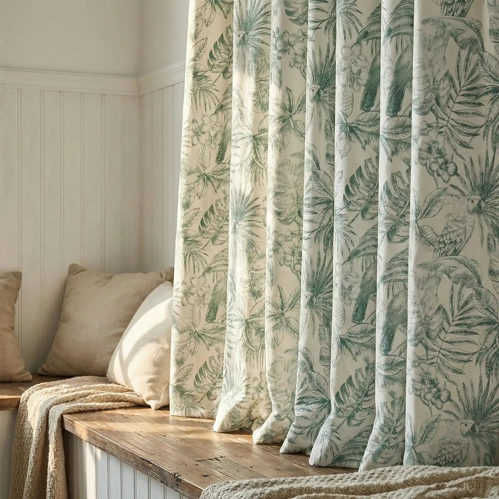 Remy Printed Bird Pattern Curtains