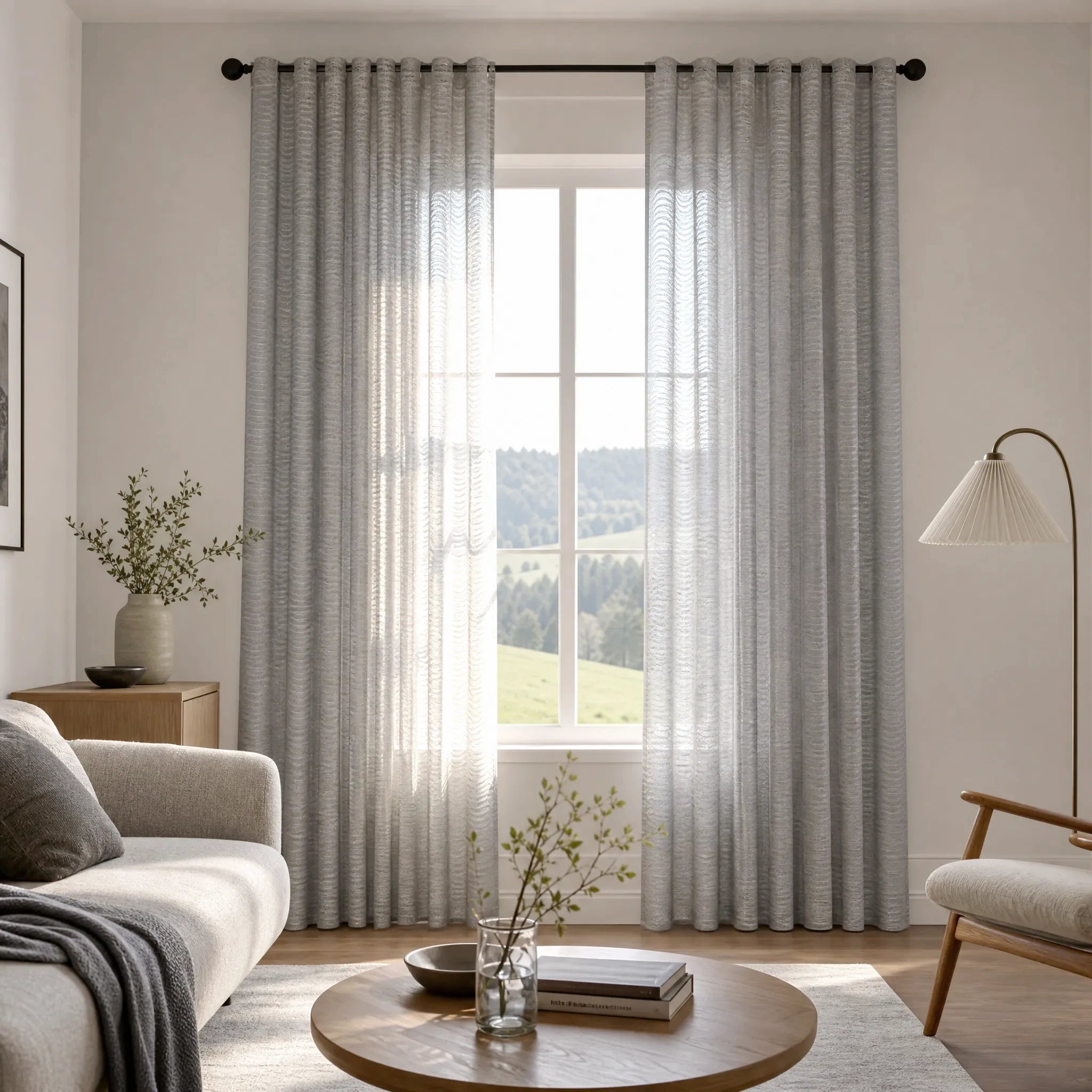 Sheila Cotton Semi Sheer Curtains