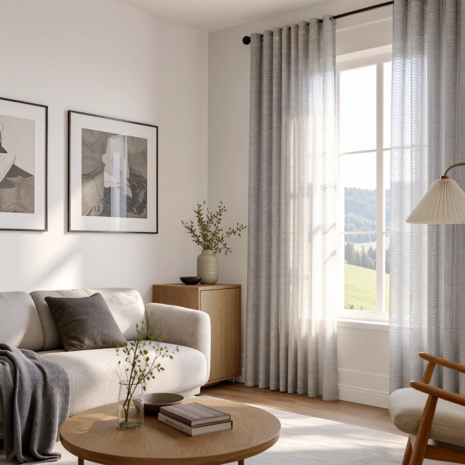 Sheila Cotton Semi Sheer Curtains