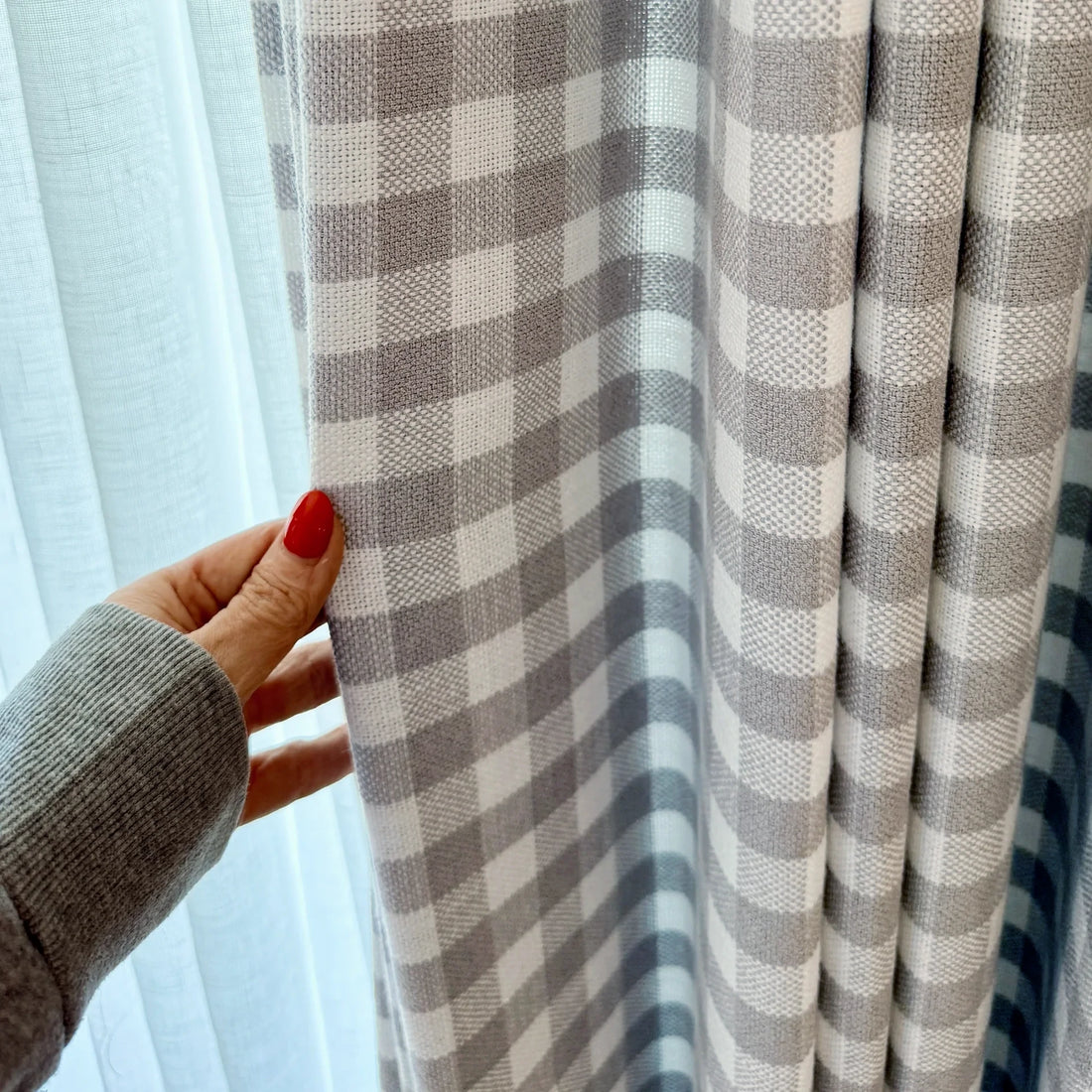 Simon Plaid Linen Textured Curtains