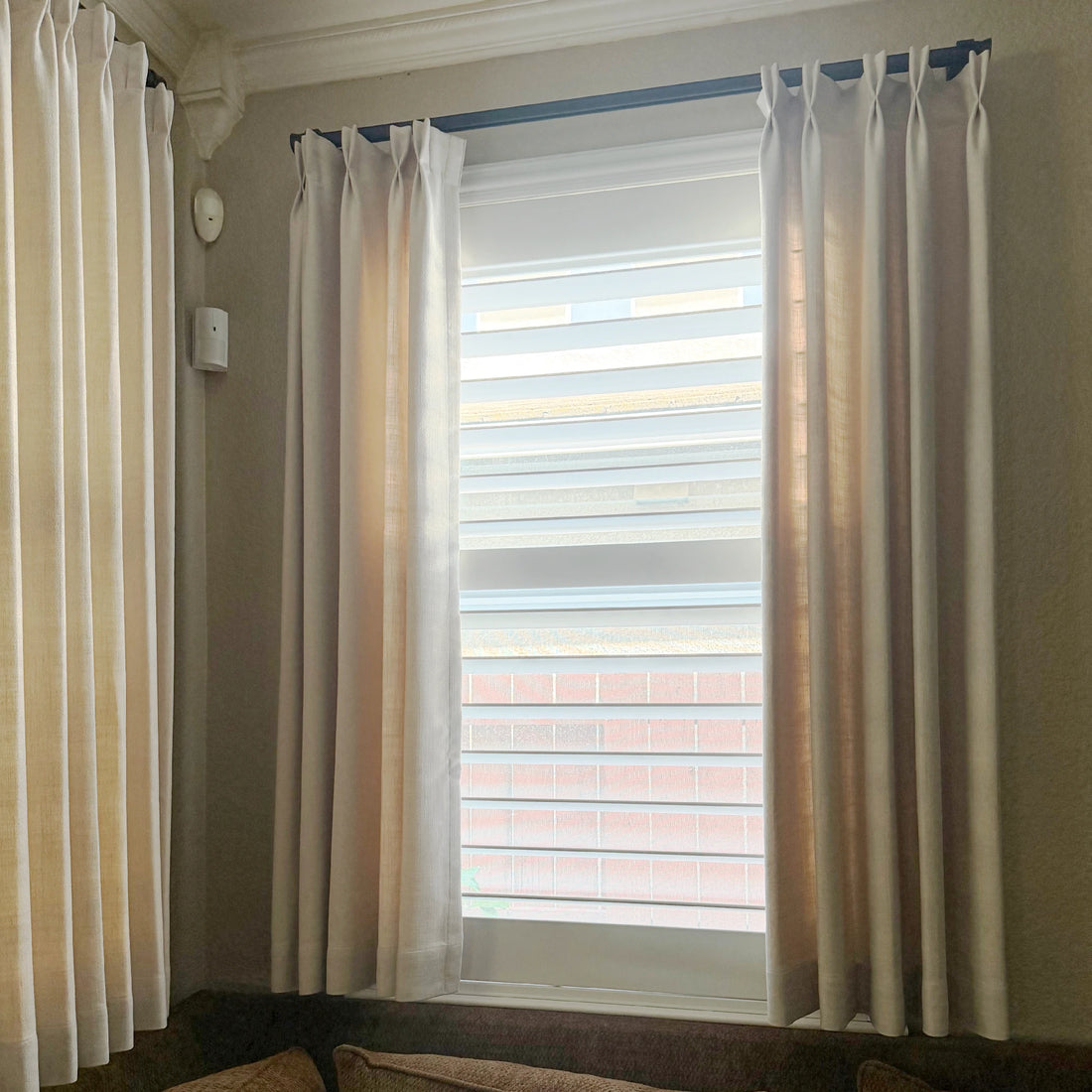 Lacey Herringbone Texture Linen Blend Curtains