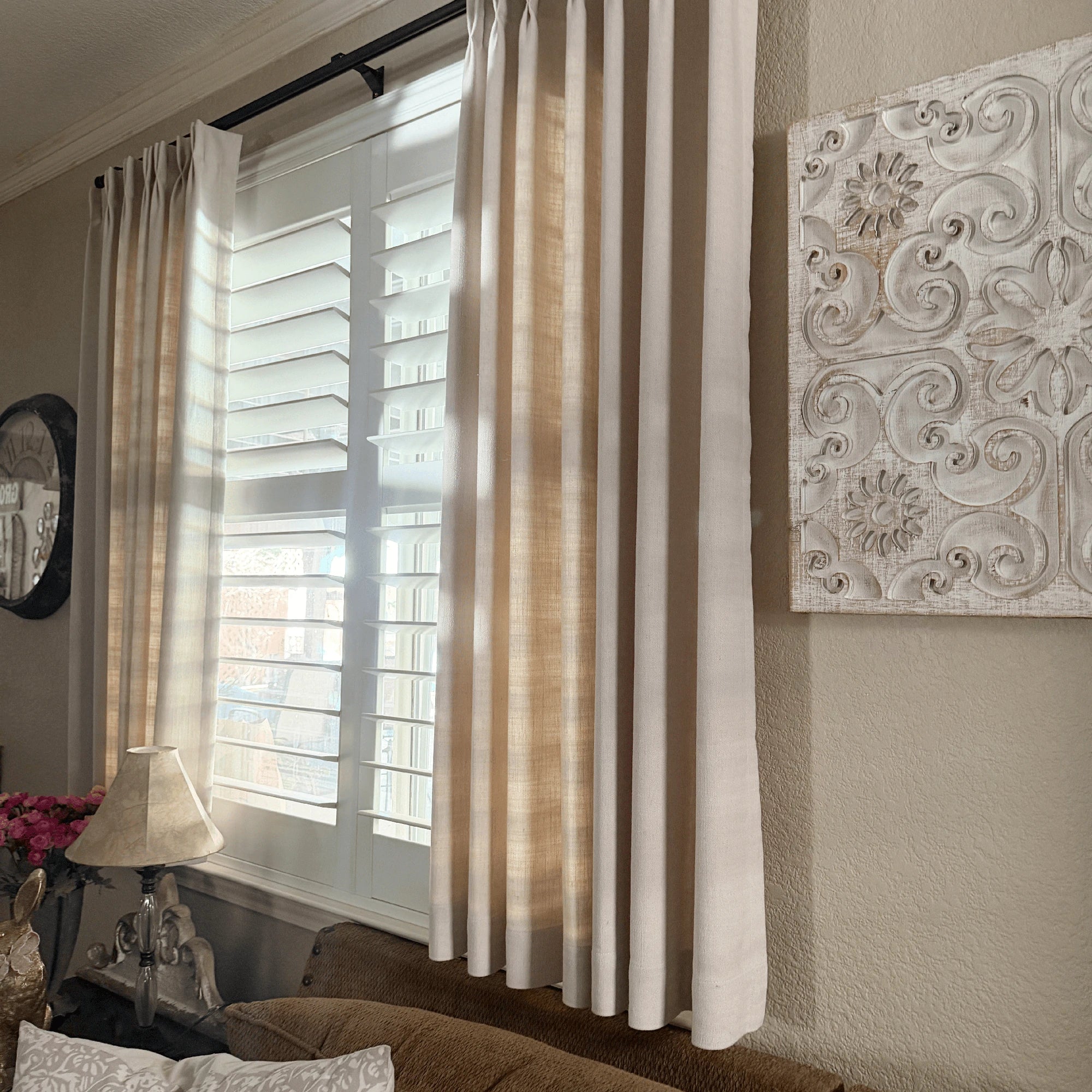 Lacey Herringbone Texture Linen Blend Curtains