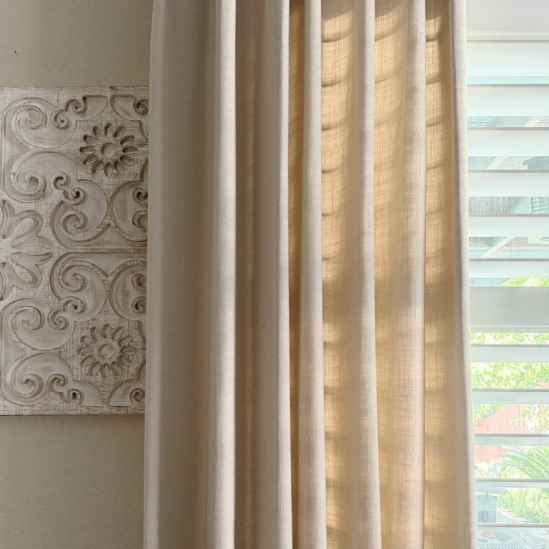 Lacey Herringbone Texture Linen Blend Curtains