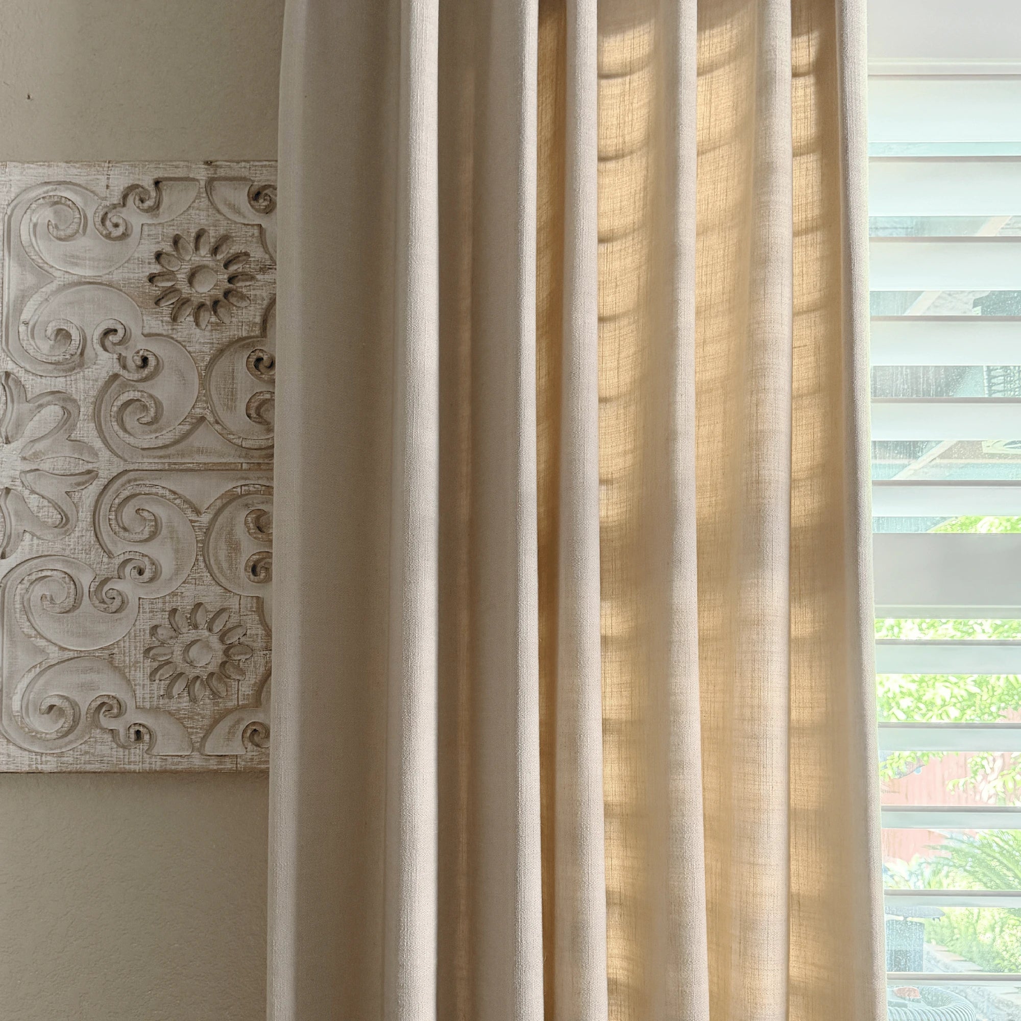 Lacey Herringbone Texture Linen Blend Curtains